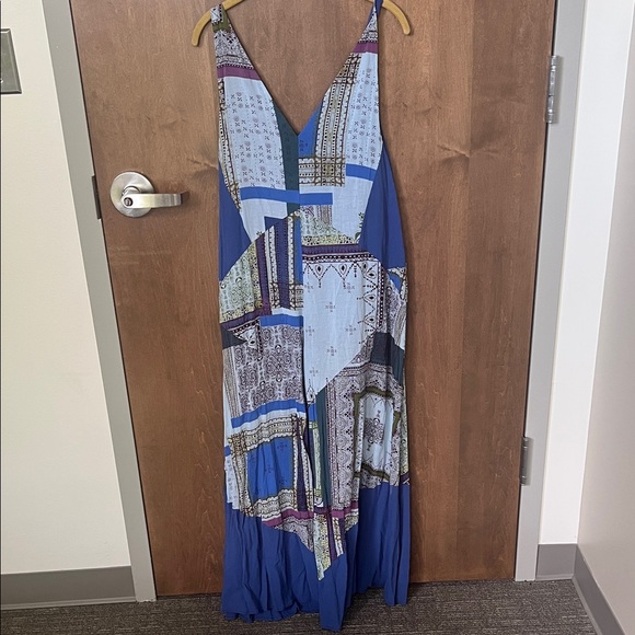 💙 Free People All Patched Up Wide-Leg Jumpsuit – Sz XS (oversized) - Picture 4 of 9